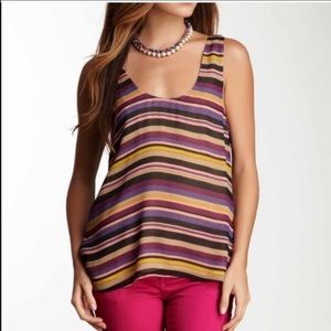 JOIE • 100% Silk Striped Purple Tank Top